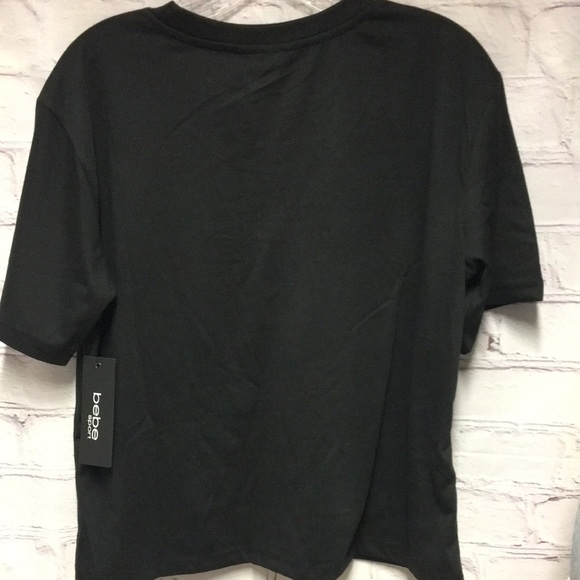 New Black Cute crop t shirt top with unique color Logo  size L - Picture 2 of 8